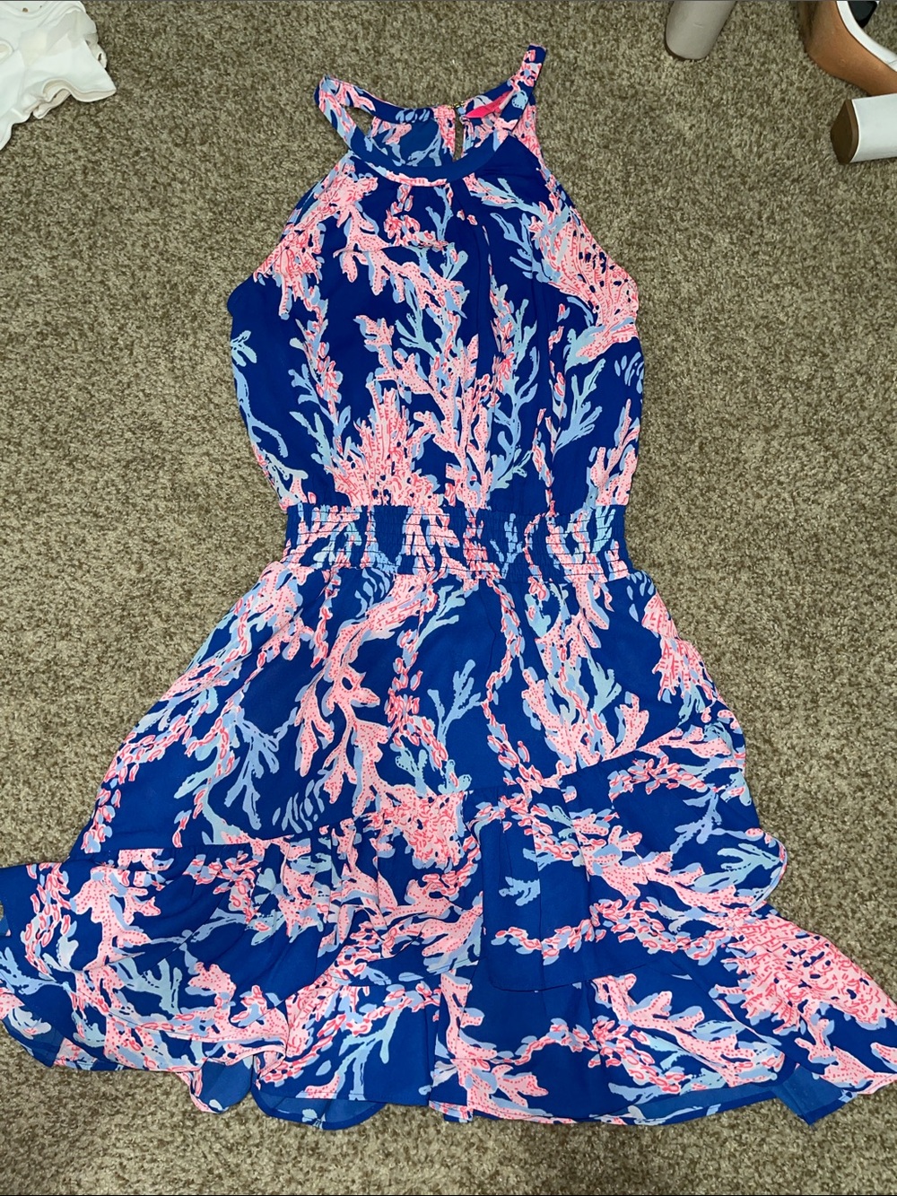 Lilly Pulitzer pink & blue coral reef mini dress